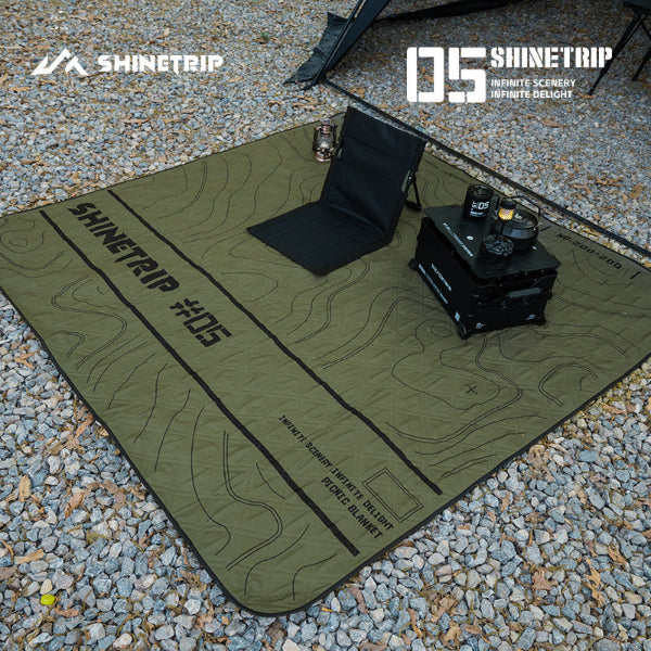 ST095-100 | SHINETRIP #05 Tactical picnic blanket | Contour lines | L & M size