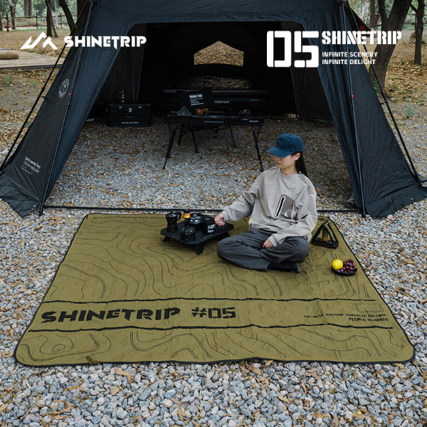 ST095-100 | SHINETRIP #05 Tactical picnic blanket | Contour lines | L & M size