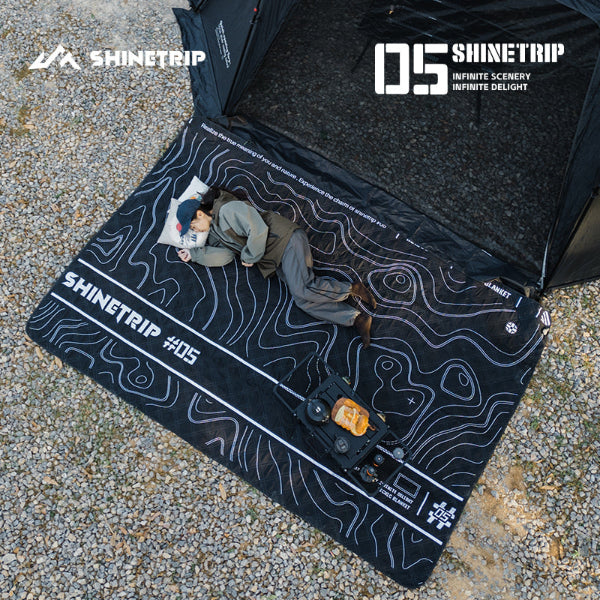 ST095-100 | SHINETRIP #05 Tactical picnic blanket | Contour lines | L & M size