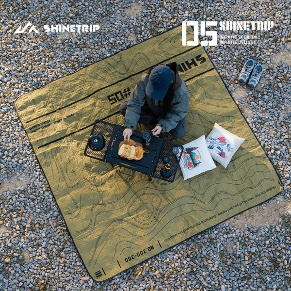 ST095-100 | SHINETRIP #05 Tactical picnic blanket | Contour lines | L & M size