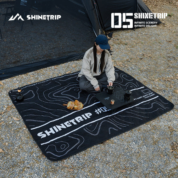 ST095-100 | SHINETRIP #05 Tactical picnic blanket | Contour lines | L & M size