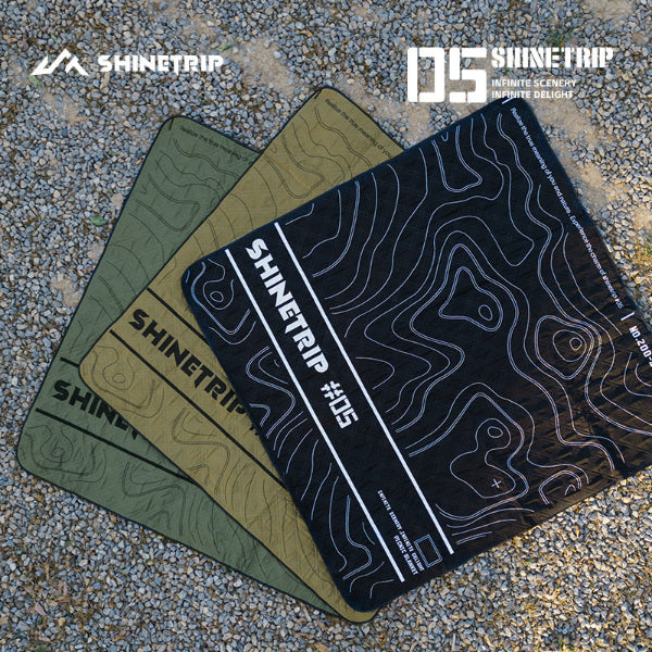 ST095-100 | SHINETRIP #05 Tactical picnic blanket | Contour lines | L & M size