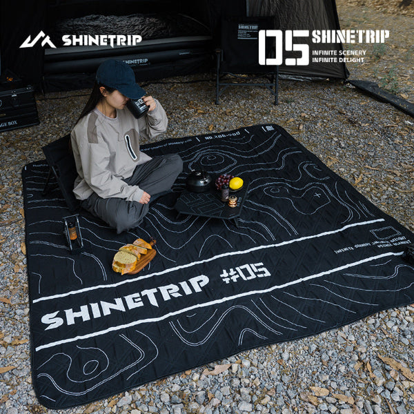 ST095-100 | SHINETRIP #05 Tactical picnic blanket | Contour lines | L & M size