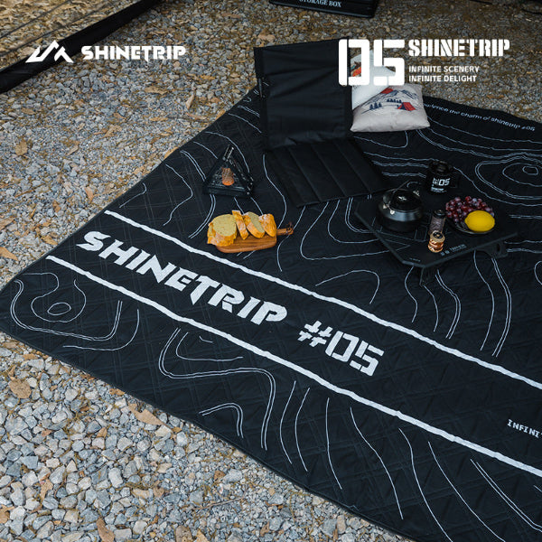 ST095-100 | SHINETRIP #05 Tactical picnic blanket | Contour lines | L & M size