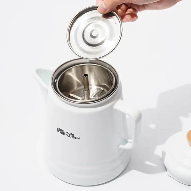 MG056-057 | MOBI GARDEN NX21666068 _ ENAMEL COFFEE POT | MG056 White | MG057 Black
