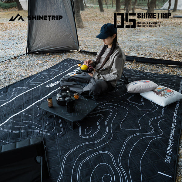 ST095-100 | SHINETRIP #05 Tactical picnic blanket | Contour lines | L & M size