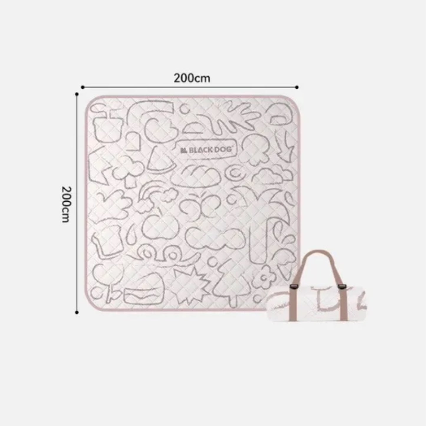 BD032-077 | BLACKDOG CBD2450WS013 _ Ultrasonic aluminum film picnic mat | BD032 Khaki | BD077 Black