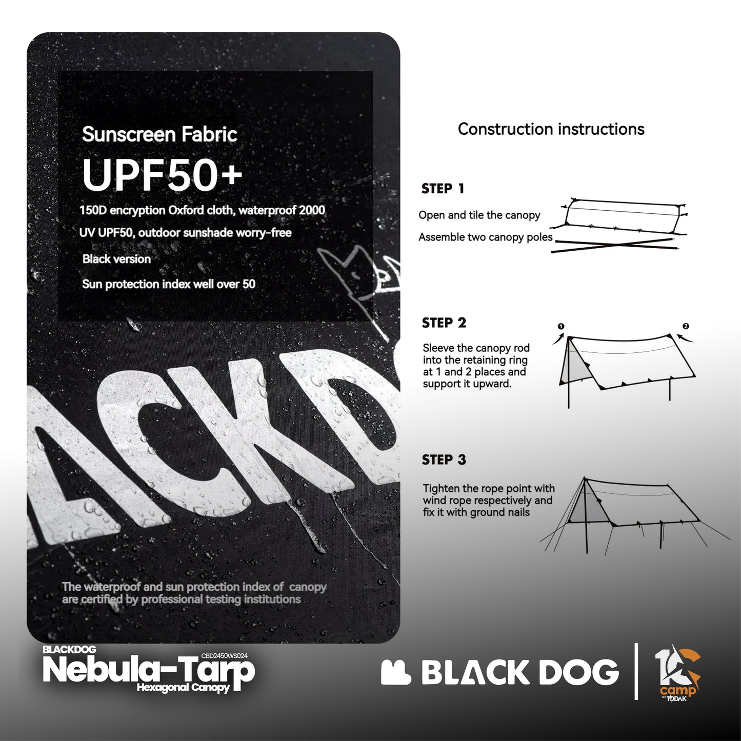 BD065-066 BLACKDOG | BD065 CBD2450WS024 Nebula - Hexagonal canopy | BD066 CBD2450WS025 RIHE arc edge large canopy |
