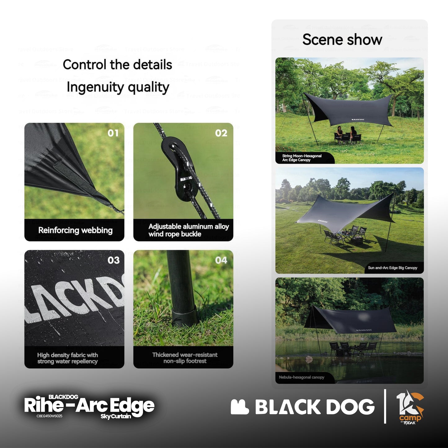 BD065-066 BLACKDOG | BD065 CBD2450WS024 Nebula - Hexagonal canopy | BD066 CBD2450WS025 RIHE arc edge large canopy |