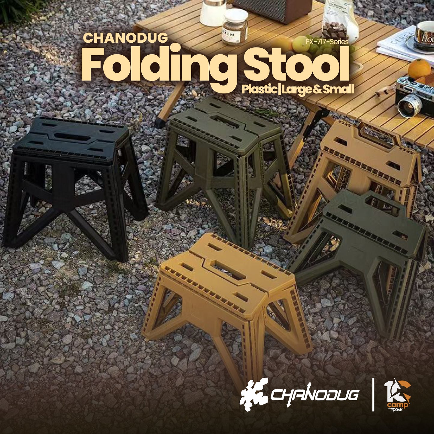 CD053~076 | CHANODUG Plastic folding Stool Chair | FX-7178 Large / FX-7179 Small | CD053 | CD054 | CD075 | CD076