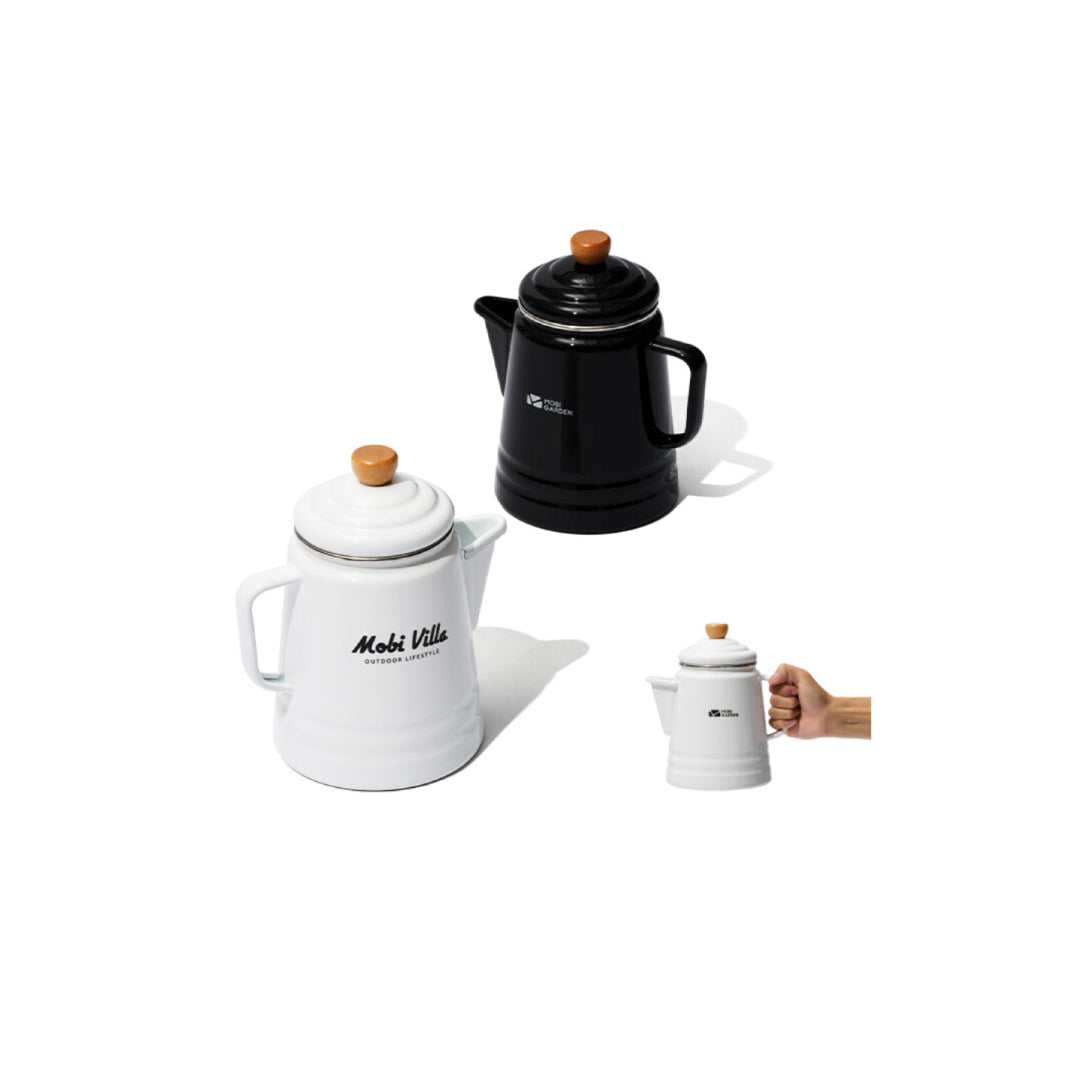MG056-057 | MOBI GARDEN NX21666068 _ ENAMEL COFFEE POT | MG056 White | MG057 Black