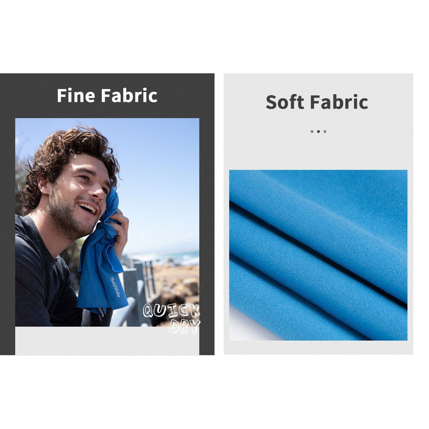 NH136 | NATUREHIKE NH20FS009_Fitness antibacterial quick-drying beach towel/bath towel | BLACK 160*80CM