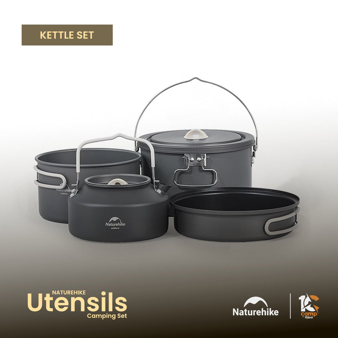 NH035-036-CNH22CJ002 NATUREHIKE Portable Aluminium Alloy Camping Utensils Set