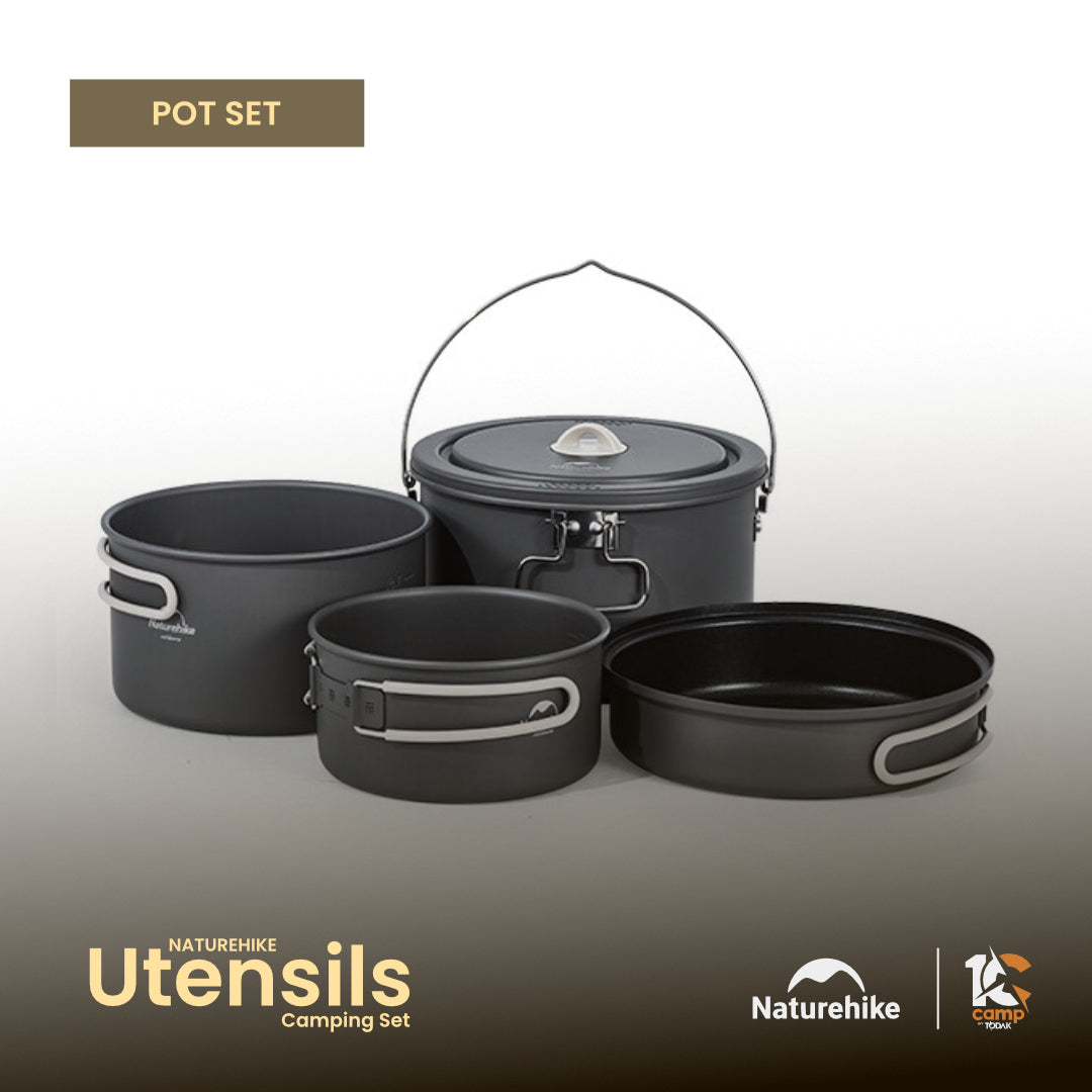 NH035-036-CNH22CJ002 NATUREHIKE Portable Aluminium Alloy Camping Utensils Set
