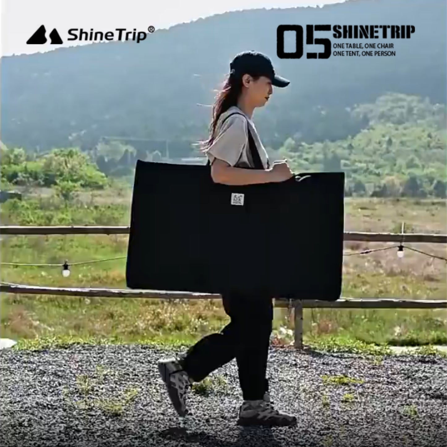 ST037-A440-T00 SHINE TRIP ST-Black Mist IGT Camping Table Storage Bag