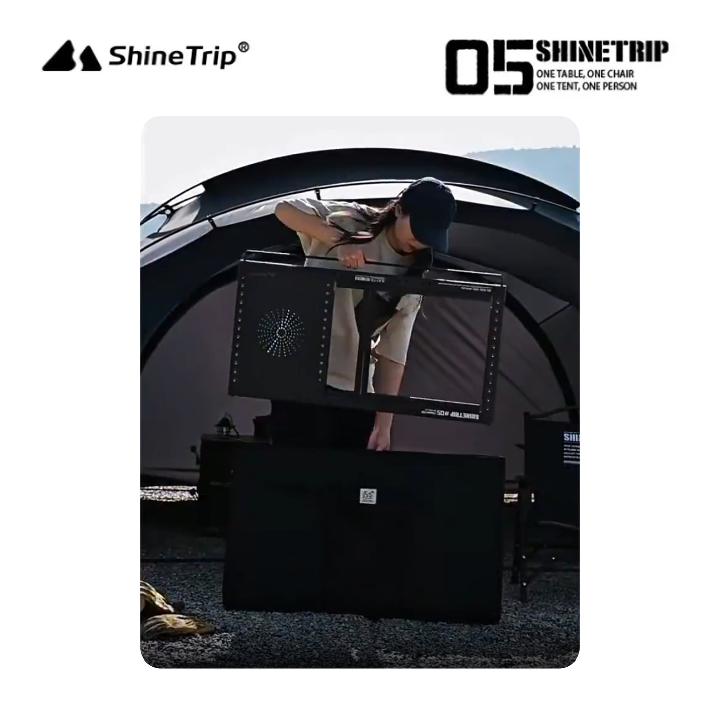 ST037-A440-T00 SHINE TRIP ST-Black Mist IGT Camping Table Storage Bag