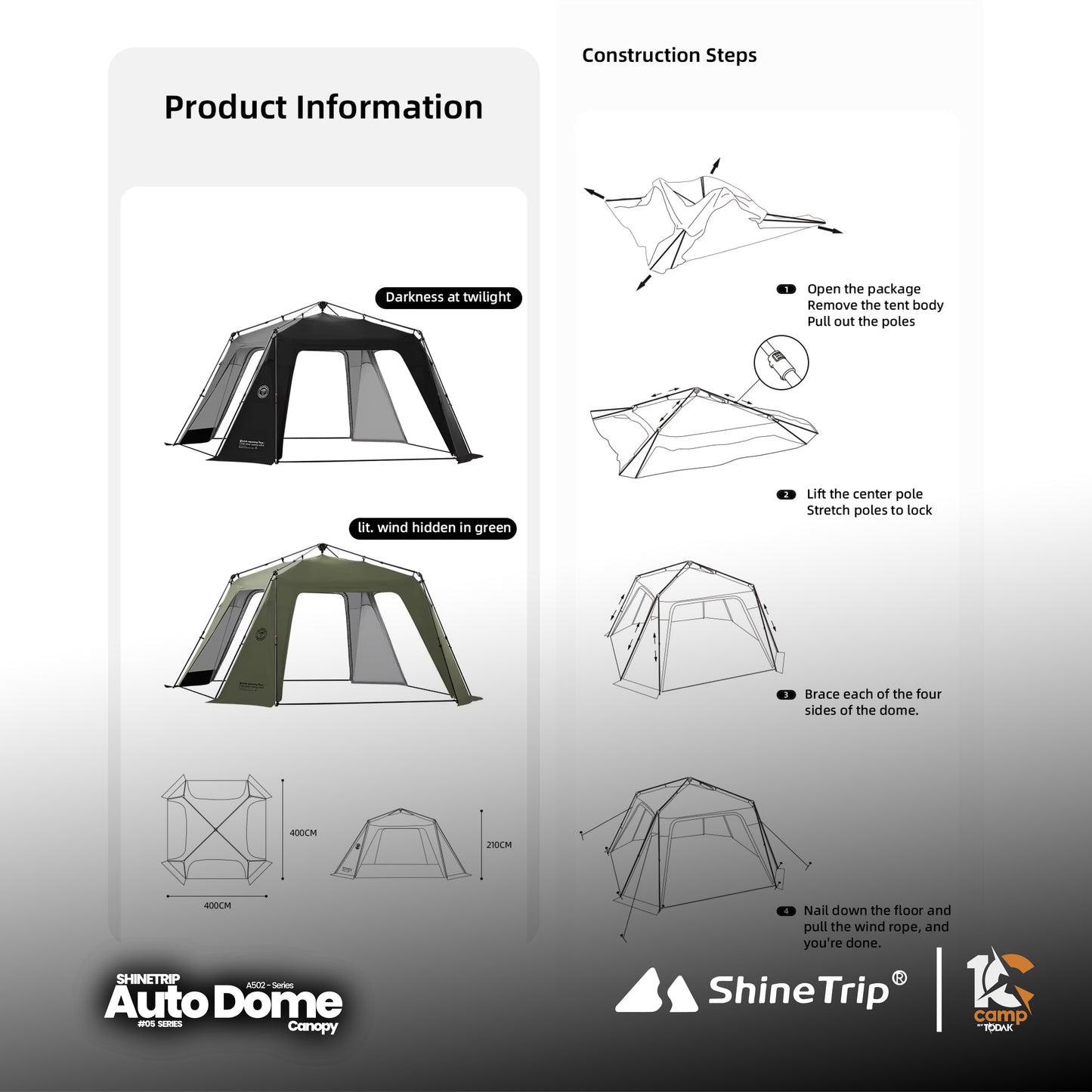 ST073~078 #05 Series Automatic Dome Canopy & Accessories
