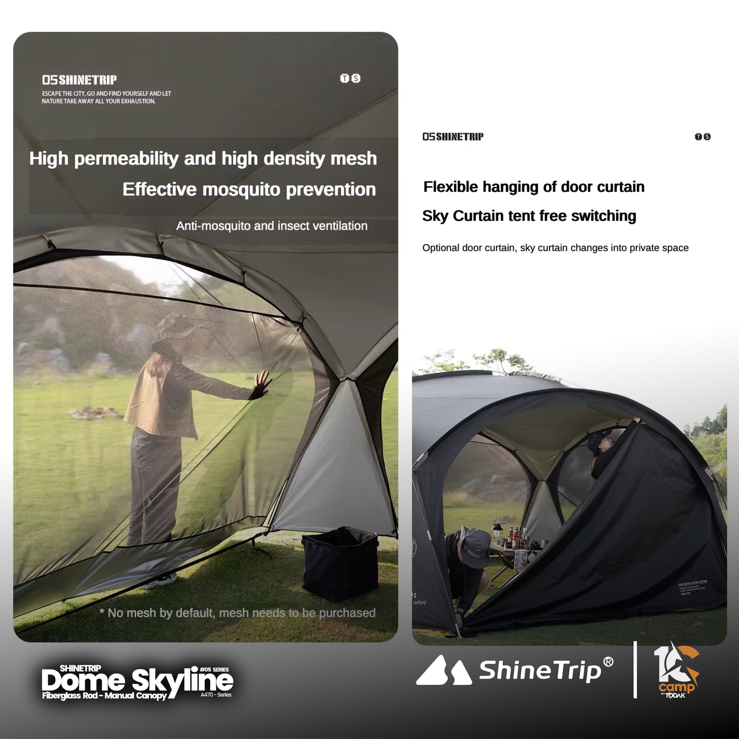 ST006~081 SHINE TRIP ST-05 Series Dome Canopy & Accessories