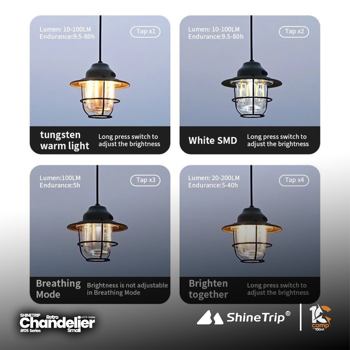 ST014-015-A473 SHINE TRIP ST-05 series retro small chandelier-Zhu Muhei