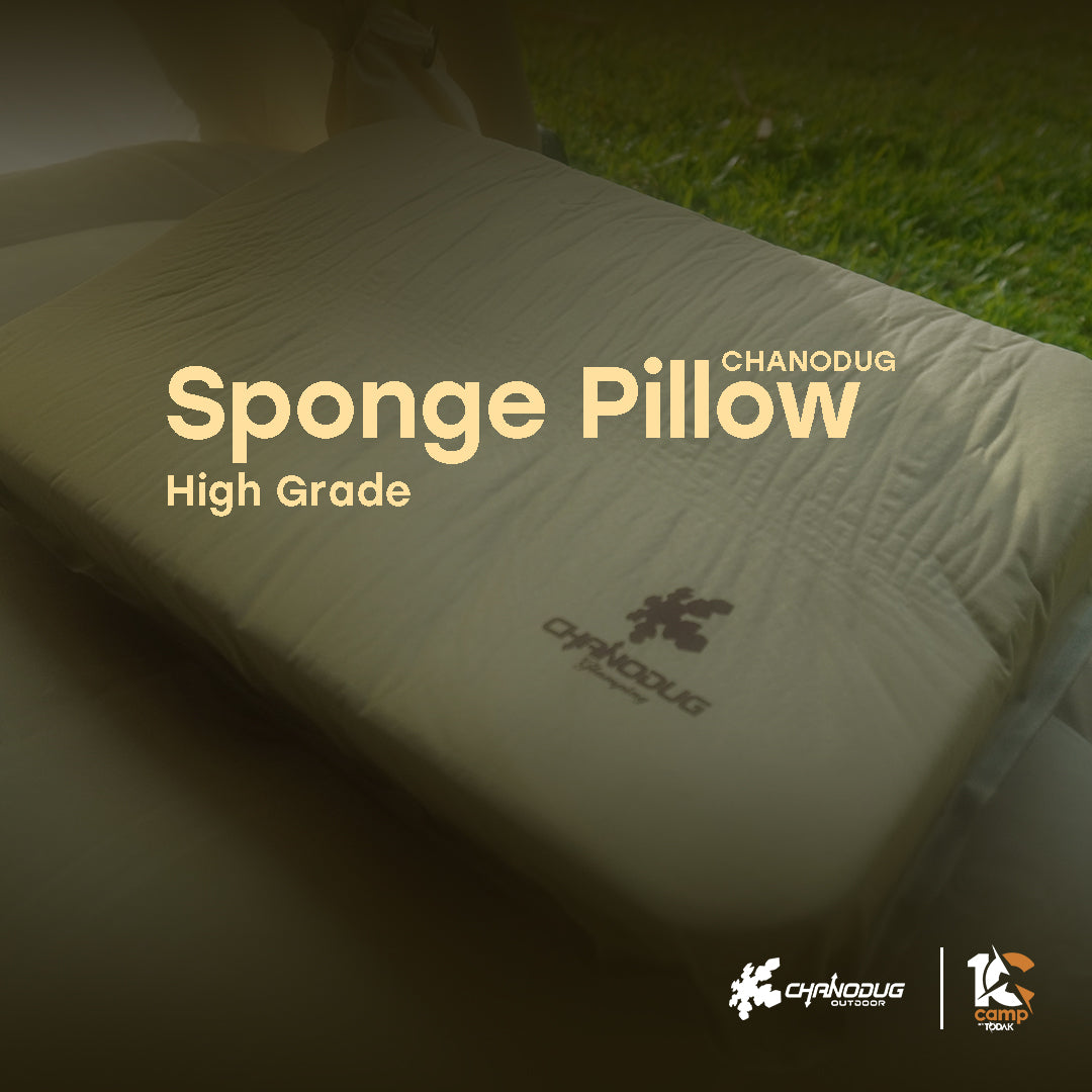 A CHANODUG high-grade sponge pillow displayed outdoors with the brand name visible.