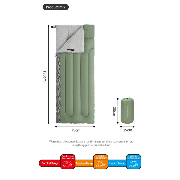 NH126 | NATUREHIKE NH20MSD05 _ L150 sleeping bag _ CRYSTALLINE right zipper