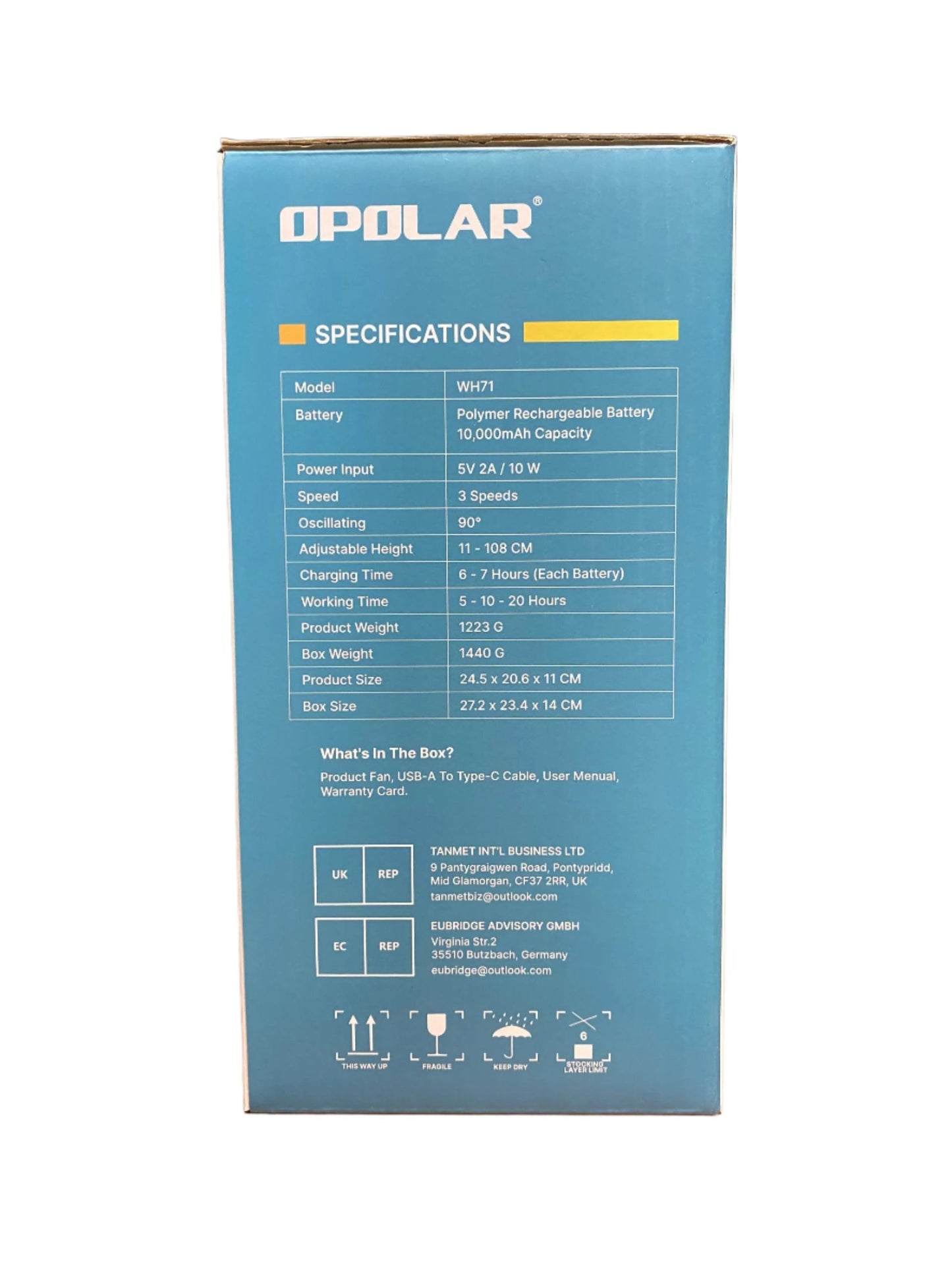 OP010 | OPOLAR WH71 _ Stand/Tower (Floor Fan) | 10,000mAH