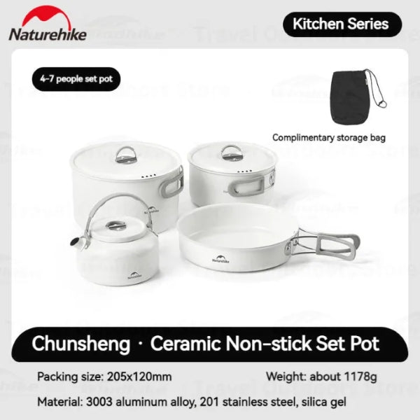 NH137 | NATUREHIKE CNK2450CF013_ Ceramic non-stick pot set