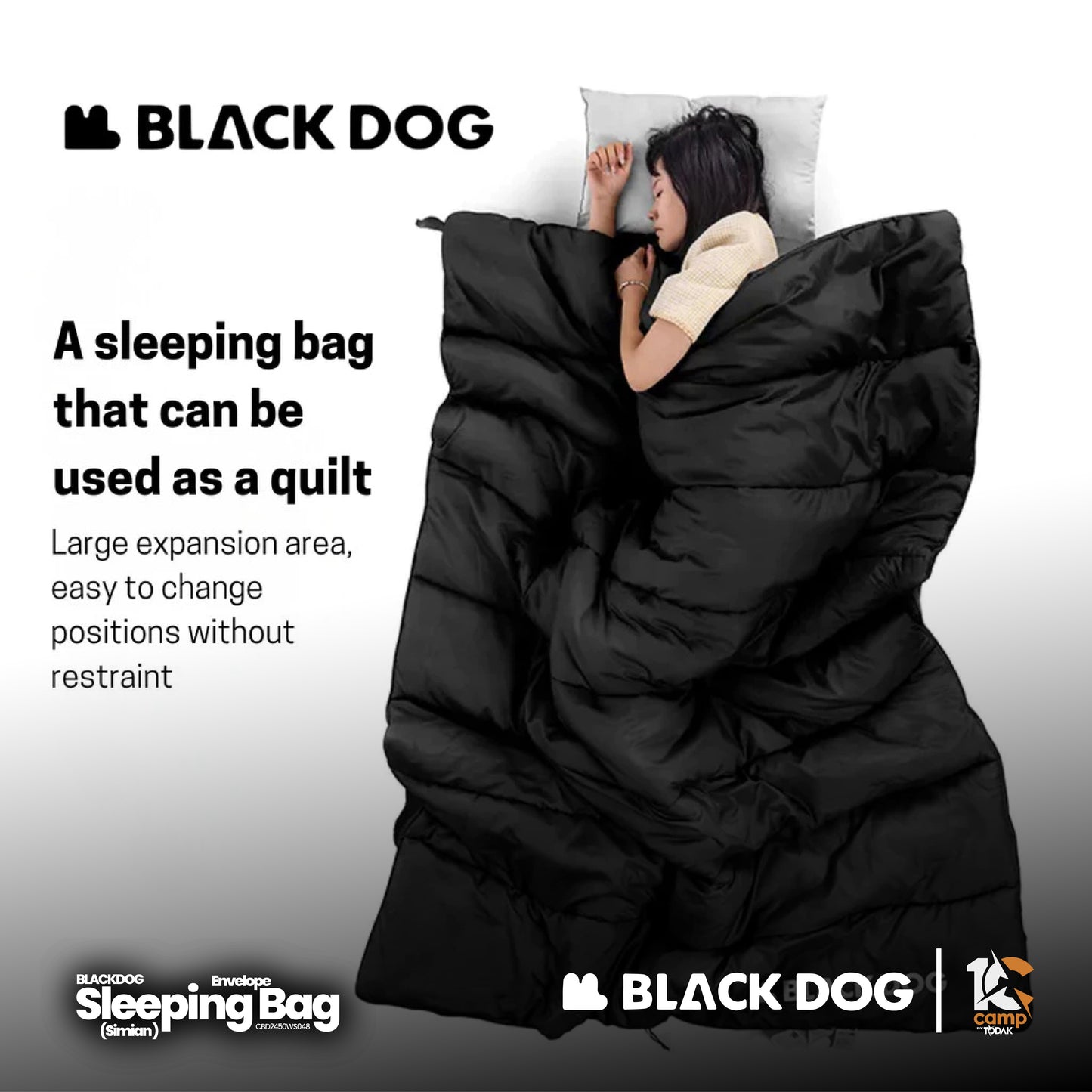 BD074-075 BLACKDOG CBD2450WS048 (Simian)Envelope sleeping bag | BD074 1.8kg | BD078