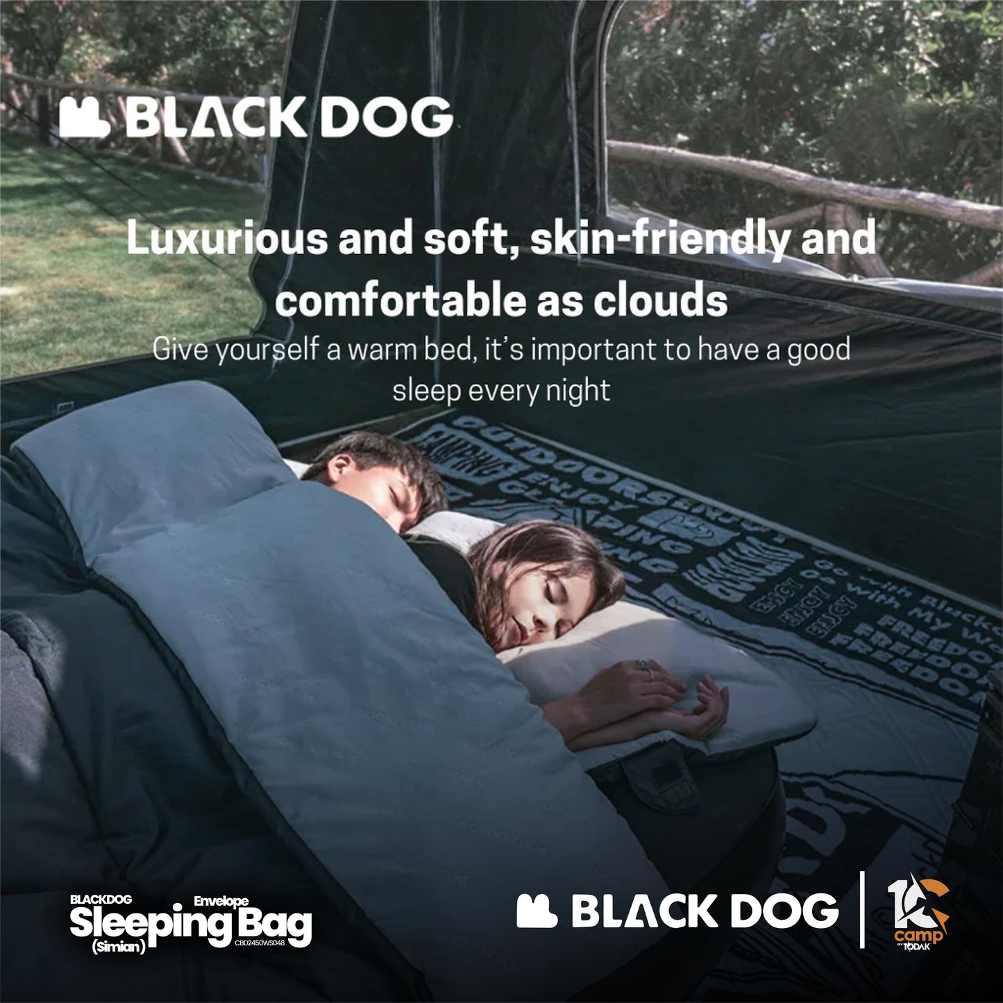 BD074-075 BLACKDOG CBD2450WS048 (Simian)Envelope sleeping bag | BD074 1.8kg | BD078