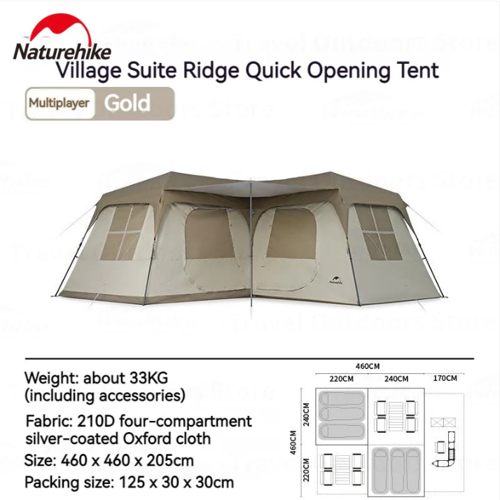 NH049-CNH23ZP12004 NATUREHIKE Village Suite Quick Open Tent