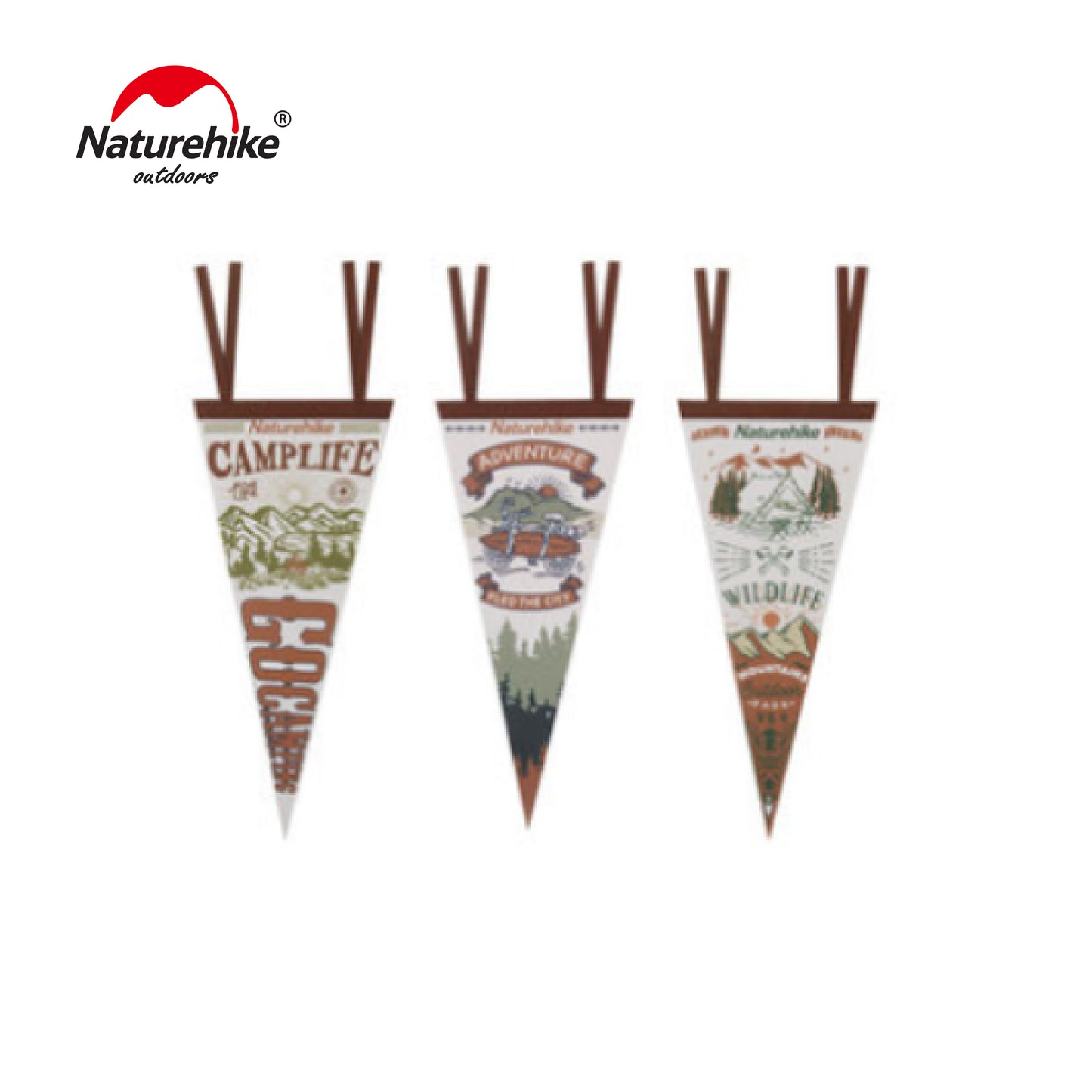 NH054-NH22PS004 NATUREHIKE (Flagstar)-Triangle Camp Felt Flag (3 pieces/set)