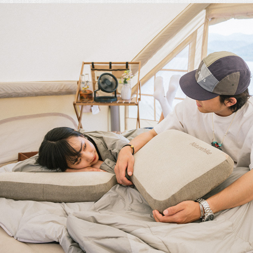 NH061-094 | NATUREHIKE NH22ZT002 Memory Foam Comfort Square Pillow | NH061 Khaki | NH094 Grey |