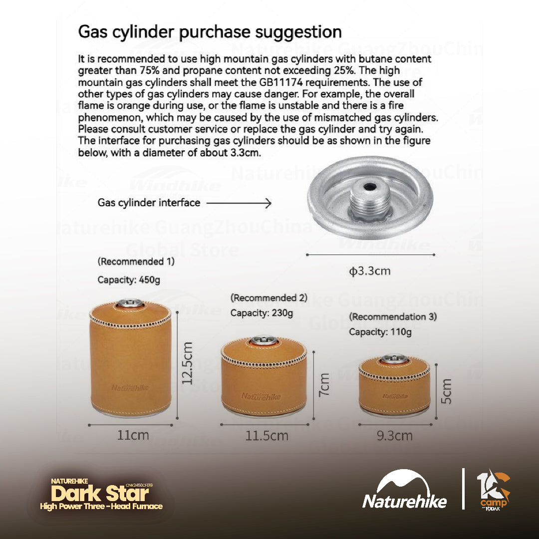 NH100 | NATUREHIKE CNK2450CF019 _ Dark star three burners gas stove | 3300W |