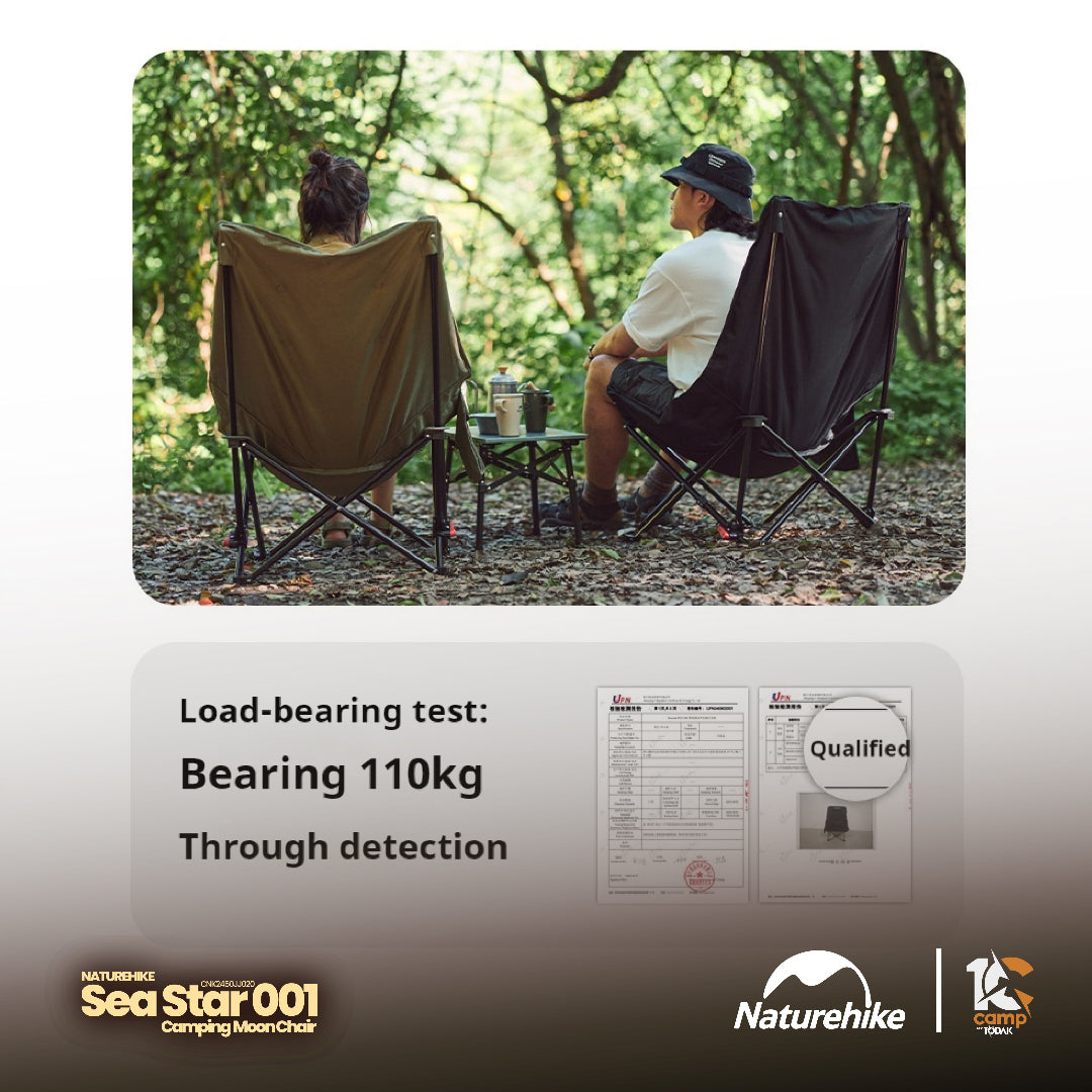 NH102-103 | NATUREHIKE CNK2450JJ020 Sea star 001 push-up high back cotton-filled moon chair | Black / Green | NH102 | NH103 |