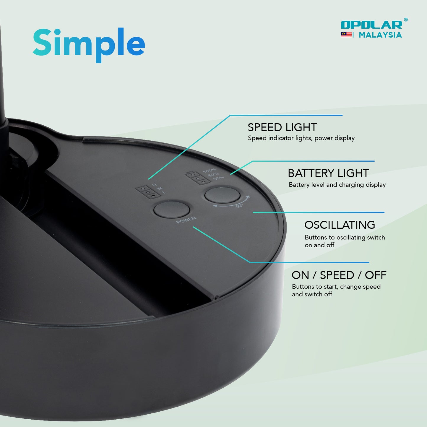OP010 | OPOLAR WH71 _ Stand/Tower (Floor Fan) | 10,000mAH
