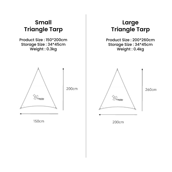 VD029-030 | VIDALIDO Triangle Tarp flag (4 pieces/Set) with pole & pegs | VD029 | VD030
