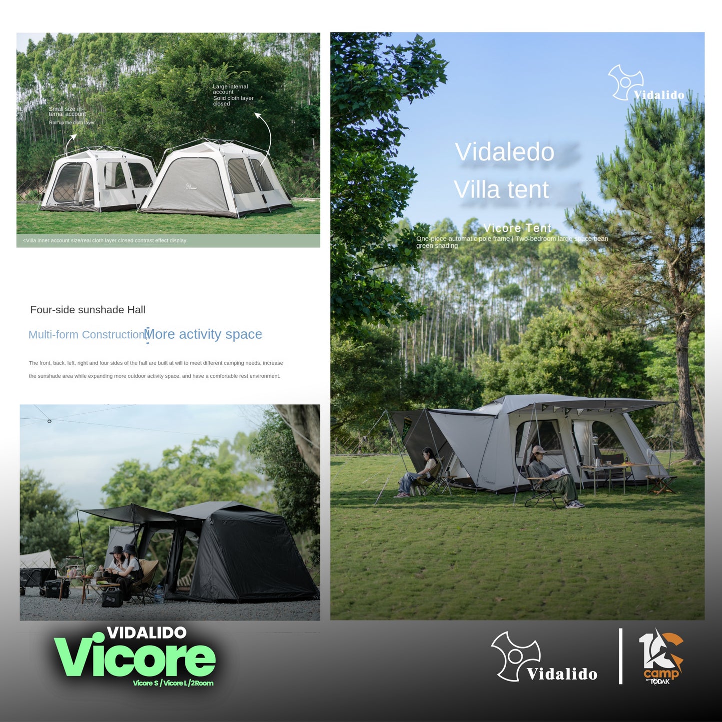 VD001~032 | VIDALIDO Vicore Camping Tent | VD001 | VD002 | VD032