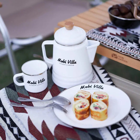 MG056-057 | MOBI GARDEN NX21666068 _ ENAMEL COFFEE POT | MG056 White | MG057 Black
