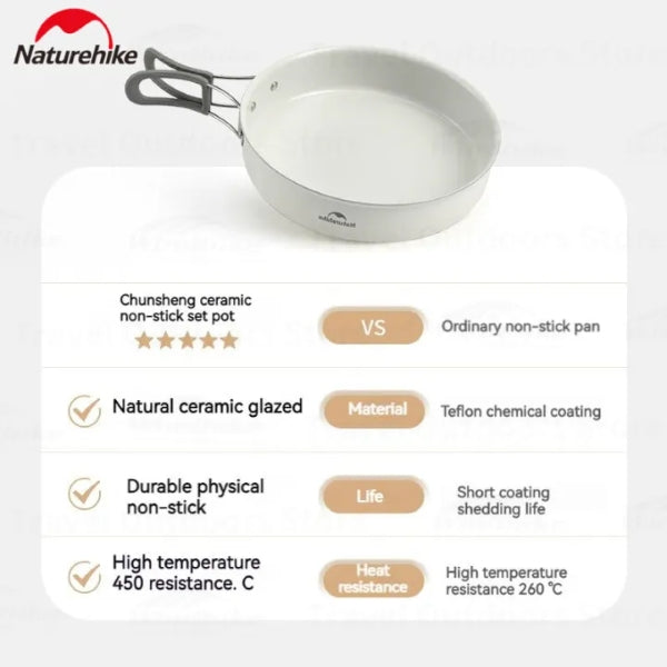 NH137 | NATUREHIKE CNK2450CF013_ Ceramic non-stick pot set