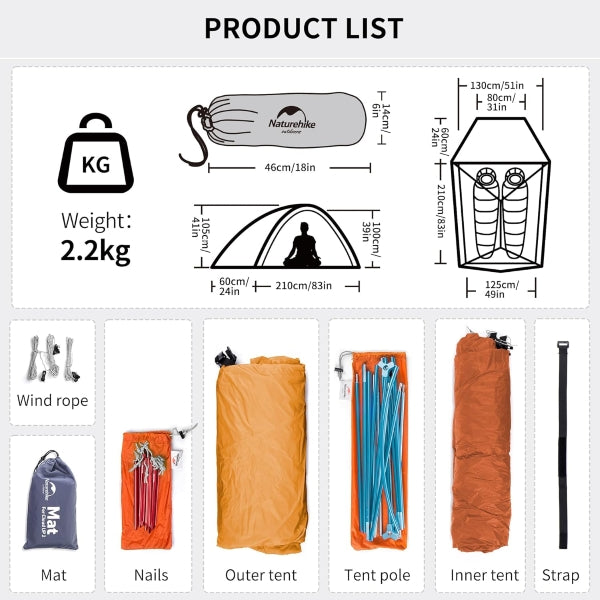NH123 | NATUREHIKE  NH18T030-T _ Cloud up-3 Ultralight Tent
