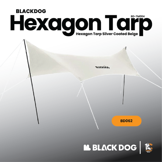 BD062 | BLACKDOG BD-TM004 _ Hexagon Tarp Silver Coated | BEIGE | 550*293*240cm | BD062 |