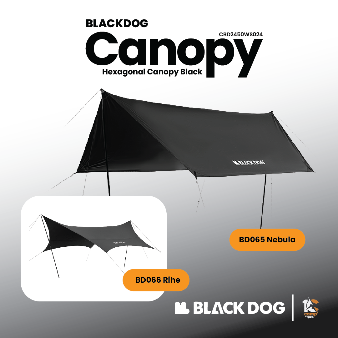 BD065-066 | BLACKDOG Tarp | BD065 CBD2450WS024 Nebula - Hexagonal canopy | BD066 CBD2450WS025 RIHE arc edge large canopy |