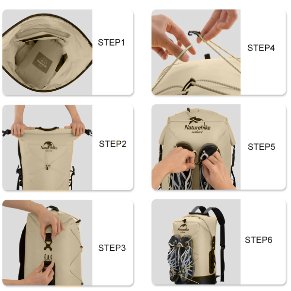 NH135 | NATUREHIKE NH21FSB04_Shimmer-TPU wet and dry separation waterproof bag | Khaki 20L (without shoes)