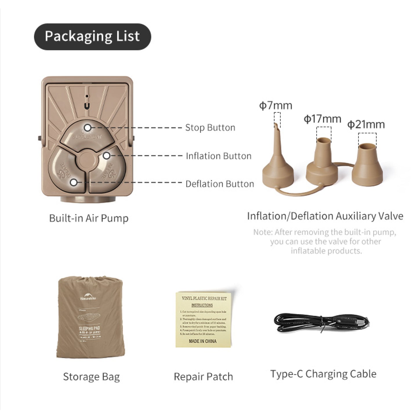NH116-120 | NATUREHIKE CNK2550WS013 _ Chenjing Built-in Pump Inflatable Bed | NH116 | NH117 | NH118