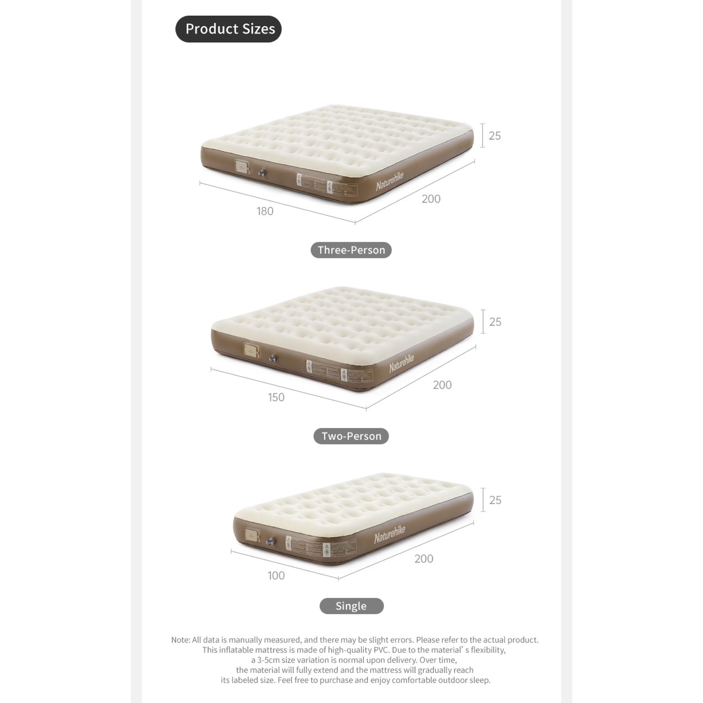 NH116-120 | NATUREHIKE CNK2550WS013 _ Chenjing Built-in Pump Inflatable Bed | NH116 | NH117 | NH118