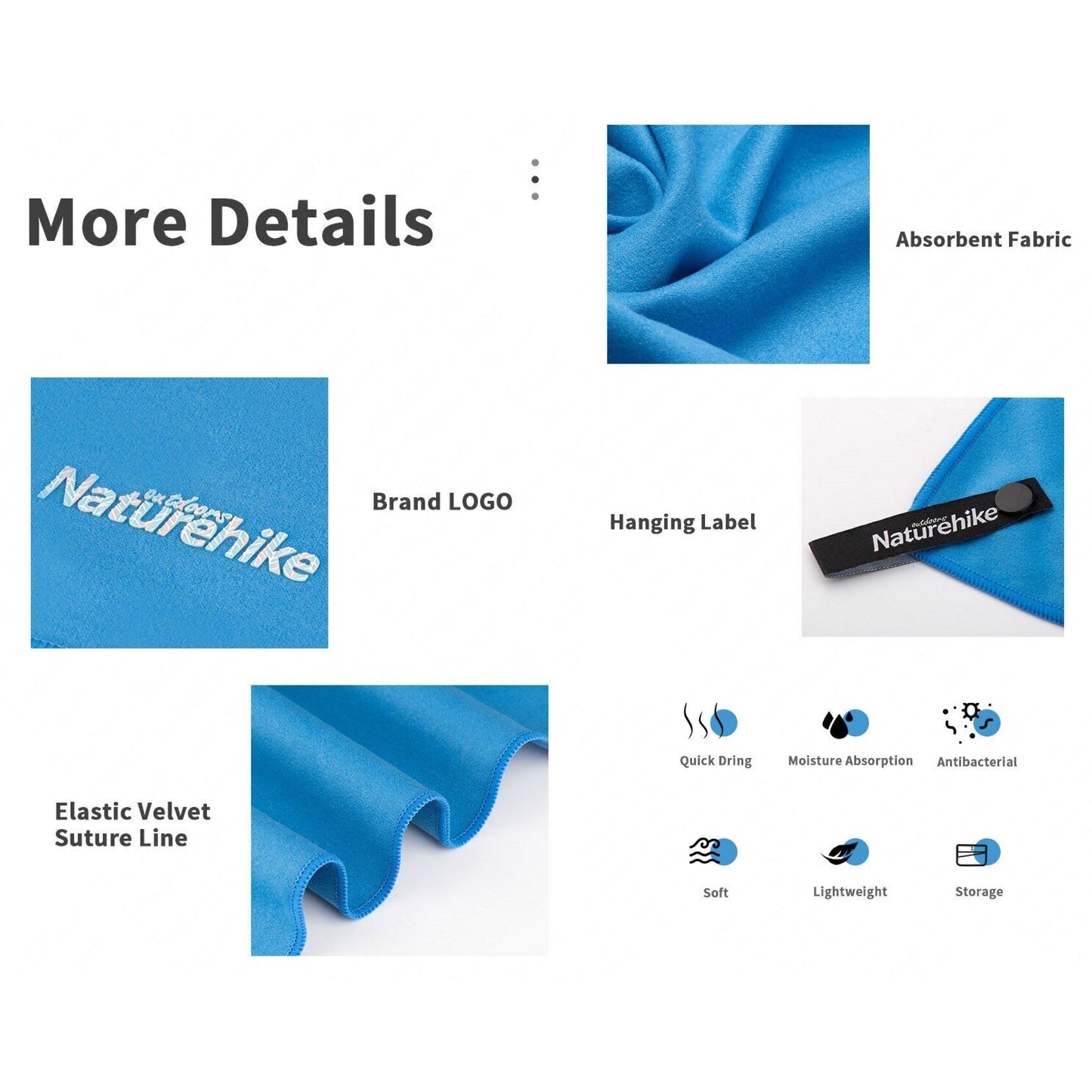 NH136 | NATUREHIKE NH20FS009_Fitness antibacterial quick-drying beach towel/bath towel | BLACK 160*80CM