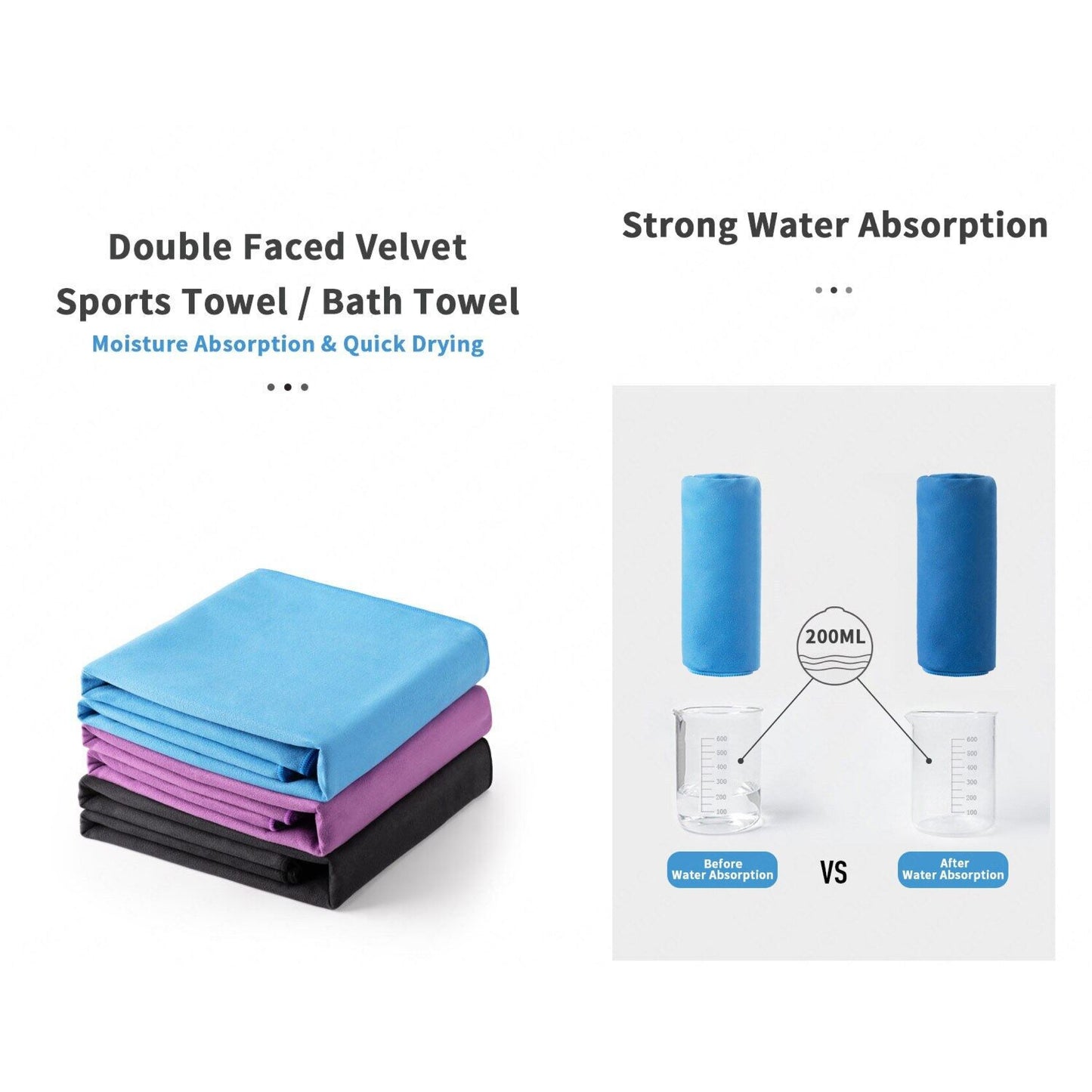 NH136 | NATUREHIKE NH20FS009_Fitness antibacterial quick-drying beach towel/bath towel | BLACK 160*80CM