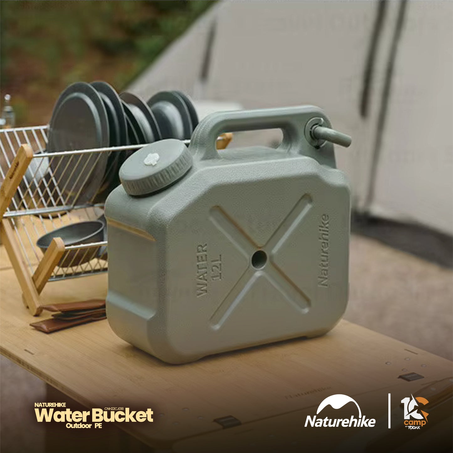 NH076~101 | NATUREHIKE CNH22CJ018 Outdoor PE water bucket | Khaki / Green | NH076 | NH077 | NH101 |