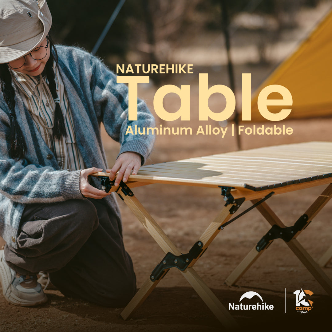 NH017-018-019-020-CNK2300JU010 NATUREHIKE Aluminum Alloy Egg Roll Table Portable Outdoor Camping Picnic Folding Table