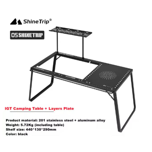 ST035-036-A440-H11/12 SHINE TRIP (BASIC SET) 05 Series Black Mist IGT Camping Table